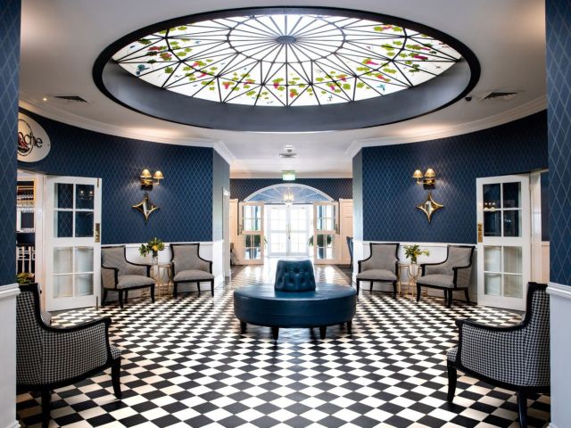 Lobby with checkered floor at the Hunter Valley
