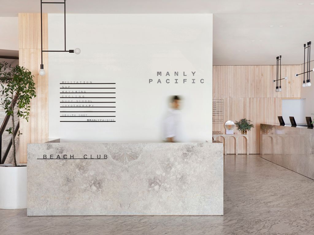 Reception desk at Manly Pacific Hotel Sydney