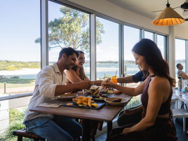 dining at Spice Monkey, Forster