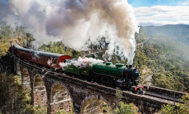 The Zig Zag Railway crossing a bridge