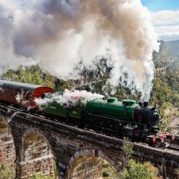 The Zig Zag Railway crossing a bridge