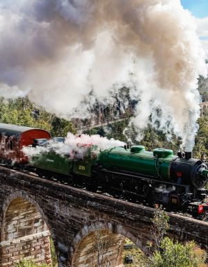 The Zig Zag Railway crossing a bridge