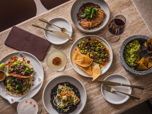 table spread at angelica norwest restaurant sydney