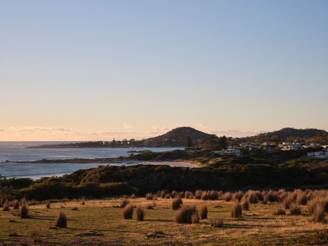 The sun rising over Bicheno