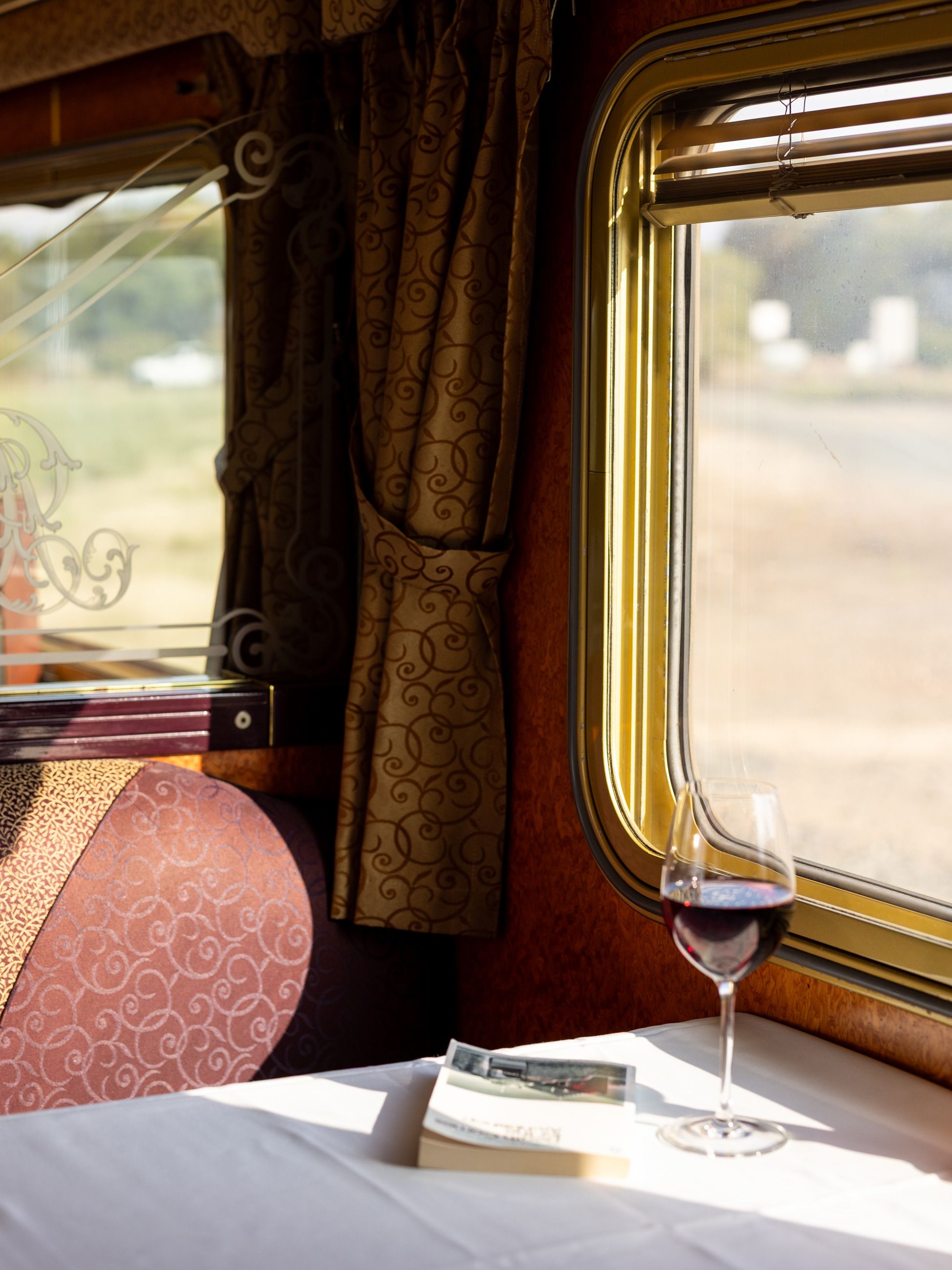 Wine is served aboard