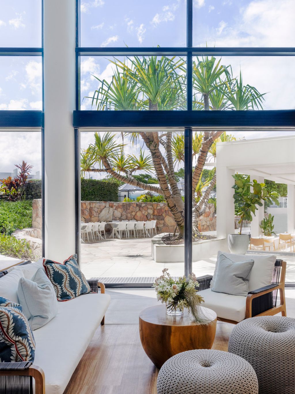 the lobby at the Elysium Noosa Resort