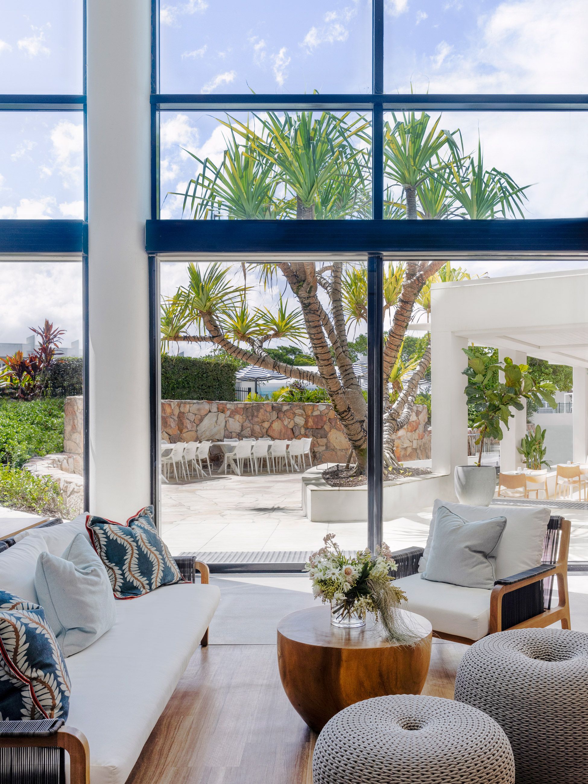 the lobby at the Elysium Noosa Resort