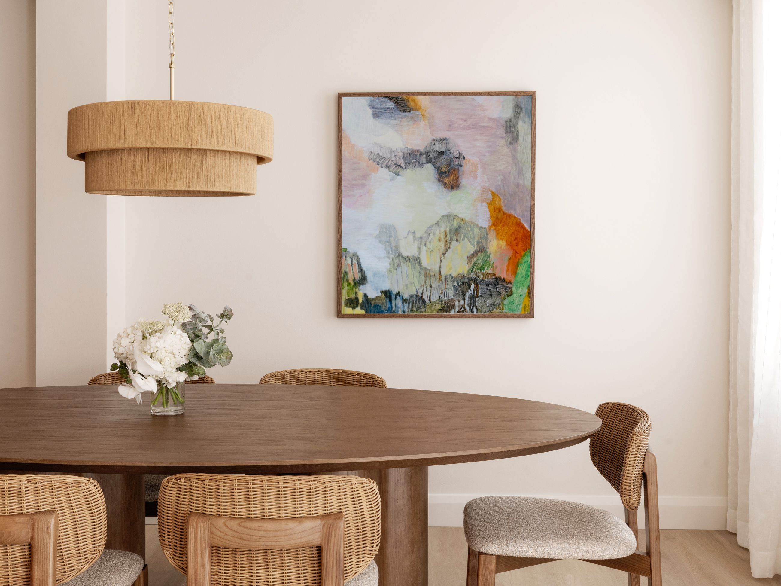 an abstract painting on the wall at Elysium Noosa Resort