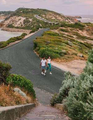 hikers walking to Fort Nepean tunnels mornington peninsula