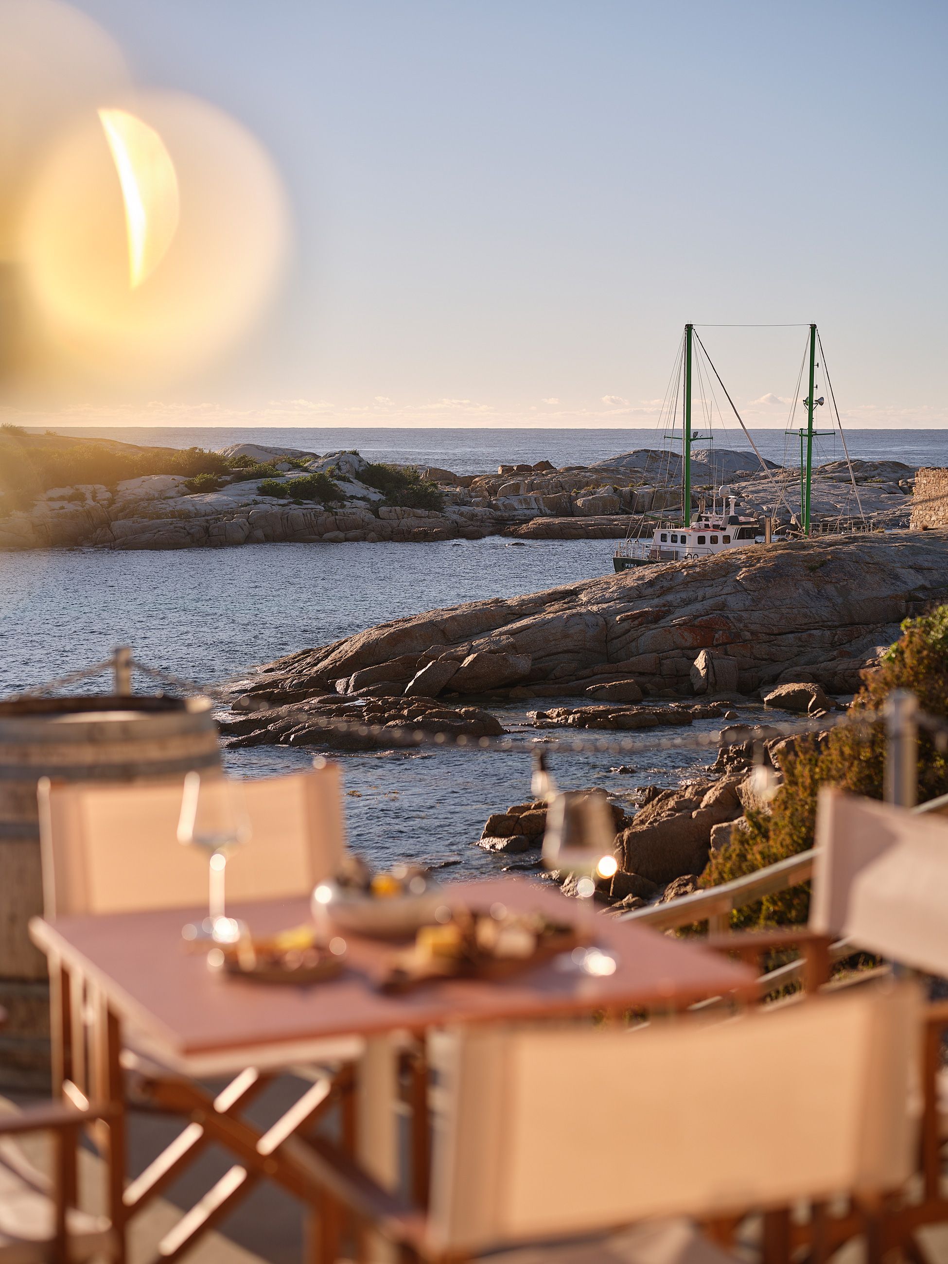 View from the tables at Le Gulch in Bicheno
