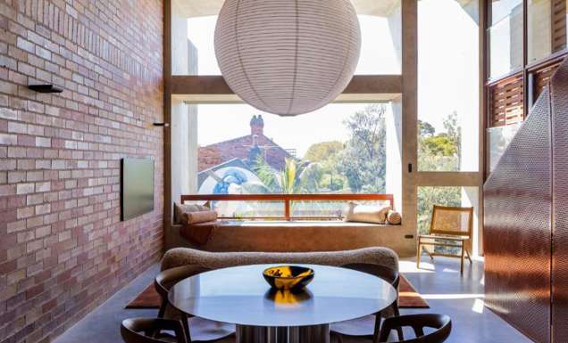 The living space of a modernist home in Sydney