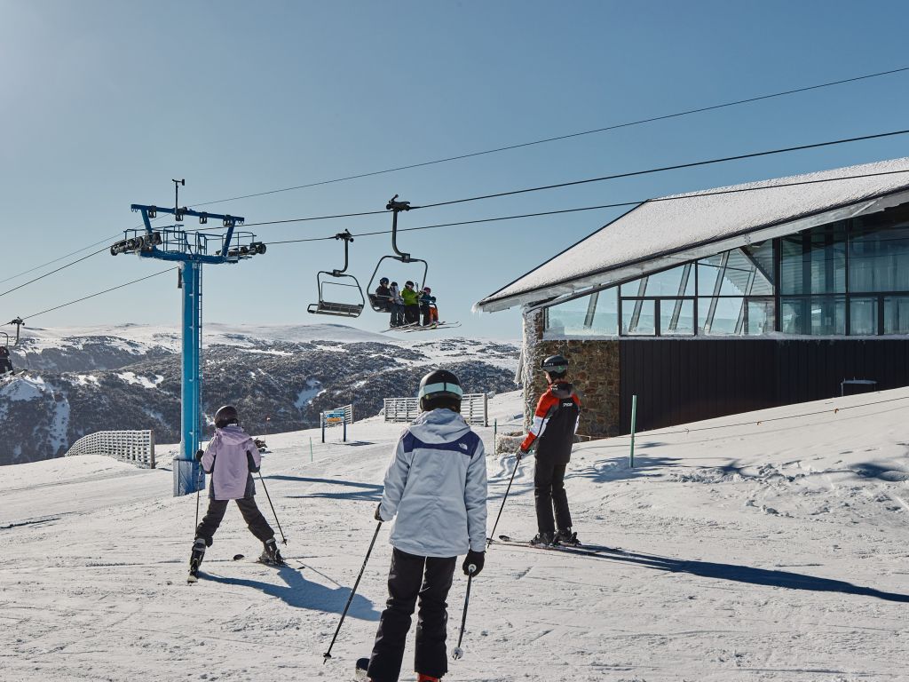 The ski season opens at Falls Creek with Cloud 9 eatery in the background