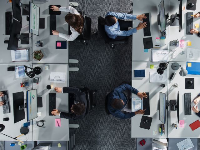 Busy office scene