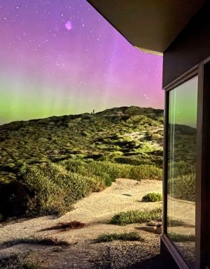 the aurora australis (southern lights) from Southern Ocean Lodge