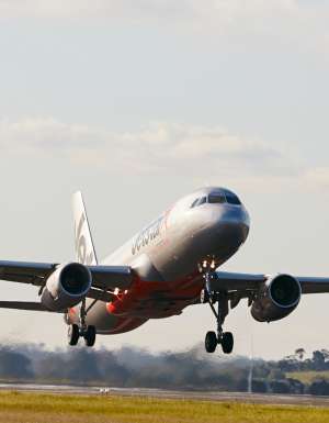 Jetstar plane taking off