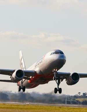 Jetstar plane taking off