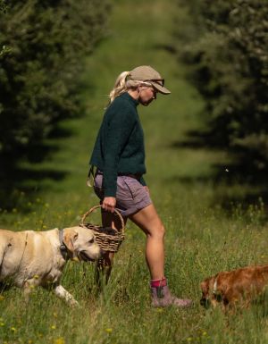 Dogs and farmer at The Truffle Farm, Tasmania