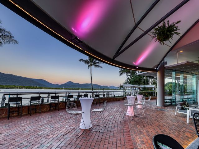 The open-air terrace at Edge in Cairns, one of Hilton Hotel Bars.