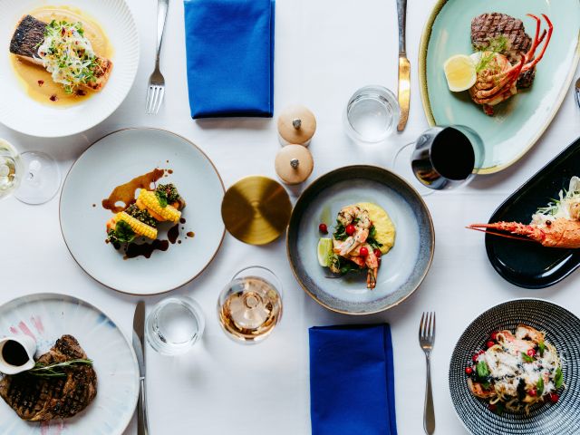 Hilton Surfers Paradise Hotel & Residences Catch restaurant table spread
