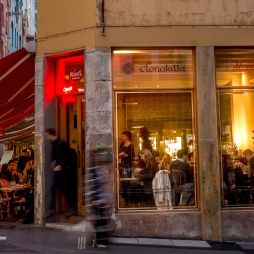 External view of Kirk's Wine Bar in Hardware Lane Melbourne