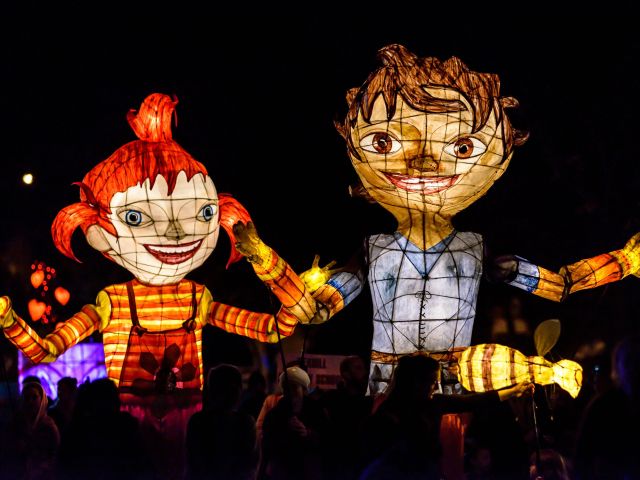 Crowds enjoying the Lismore Lantern Parade on the North Coast.
