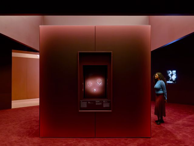 A woman visiting the NGV Cartier exhibit