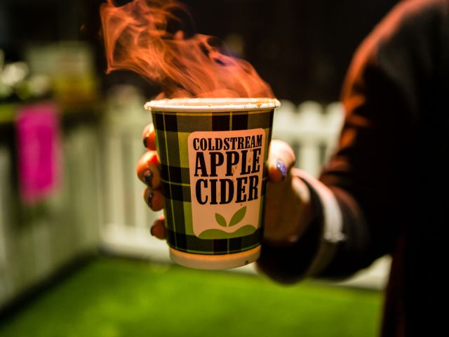 Apple cider on fire at Queen Victoria Winter Night Market