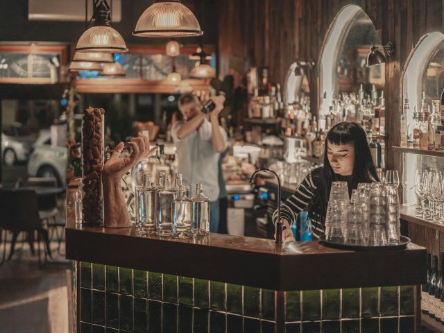 Bartenders at the The Levee Lounge and Bar, Lismore