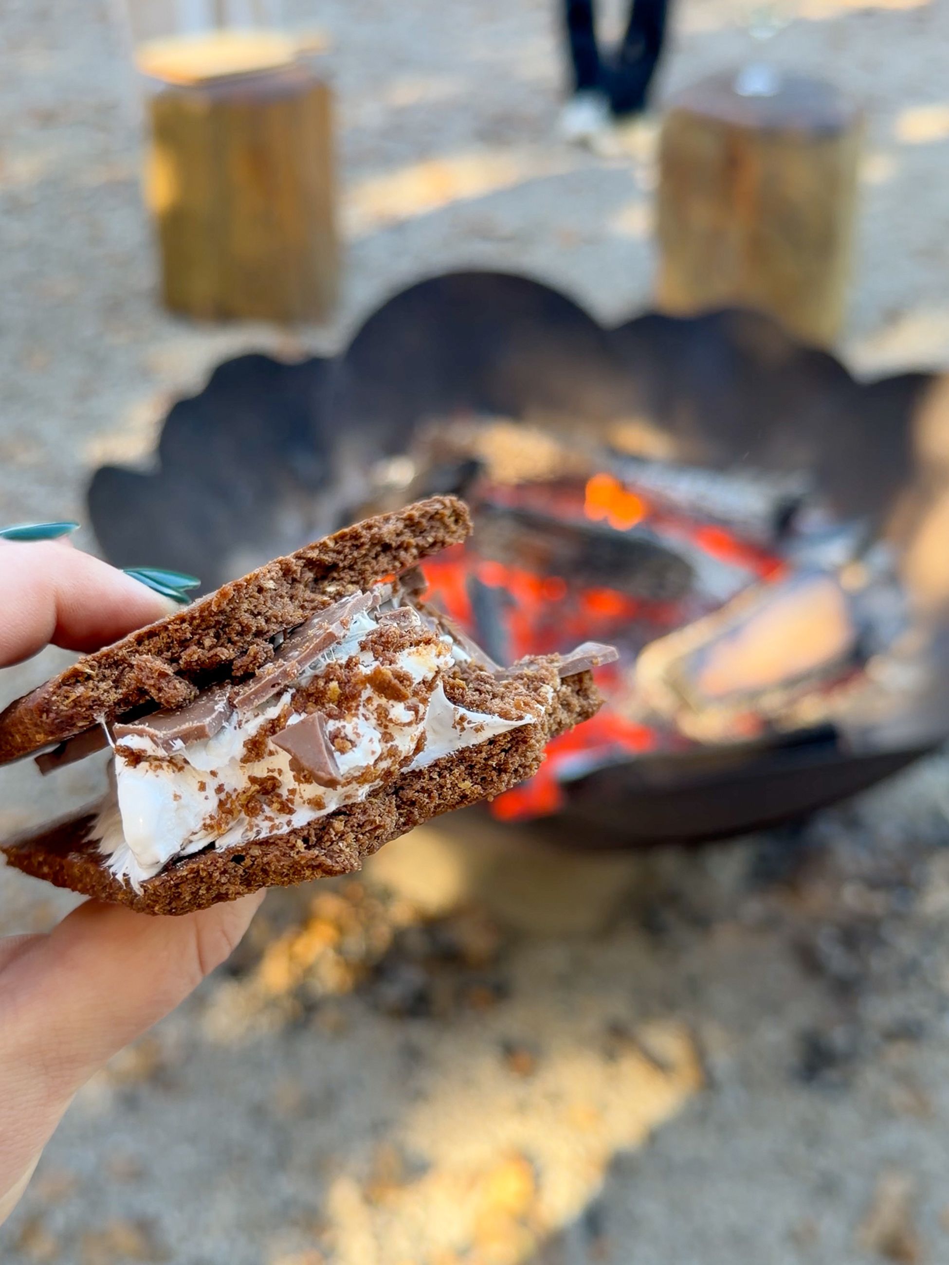 S'more by the firepit at The Truffle Farm, Tasmania
