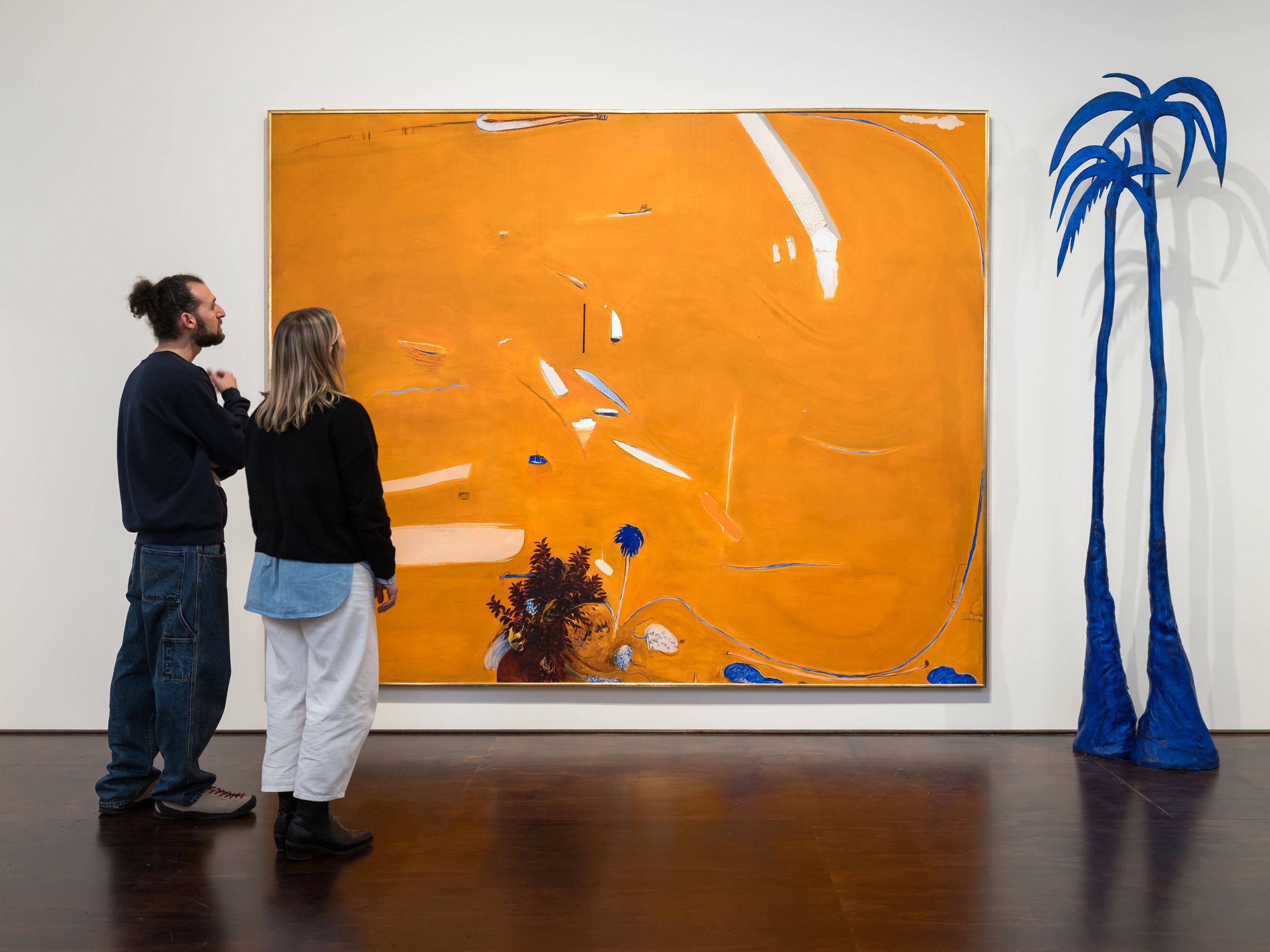 Brett Whiteley 'Big orange (sunset)' 1974 and '(Freestanding ultramarine) Palm trees' 1974 at the Brett Whiteley Studio, Surry Hills