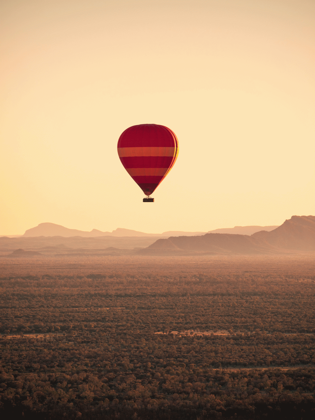 hot air balloon red centre