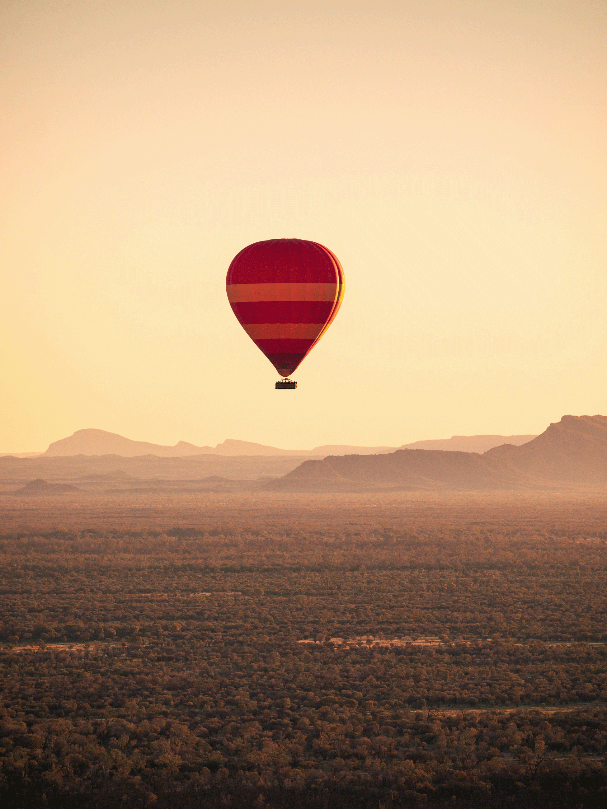 hot air balloon red centre