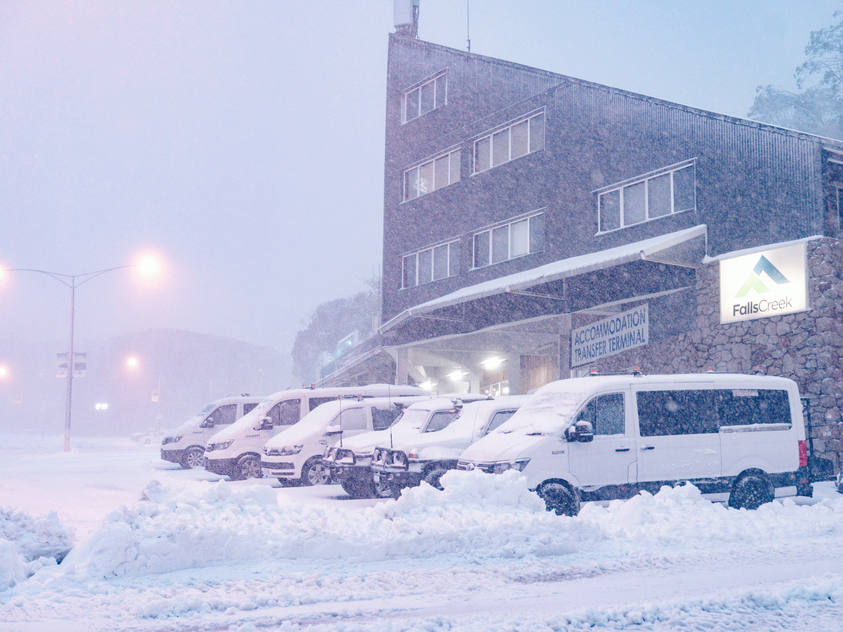 snowing at falls creek