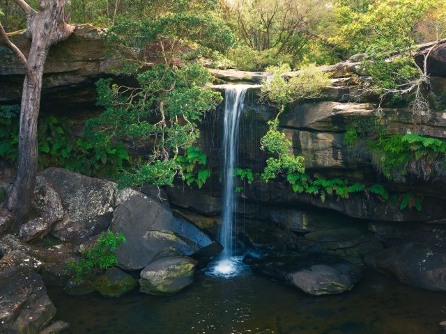 Waterfall along the Girrakool Loop Track, at the Brisbane Water National Park, on the Central Coast.