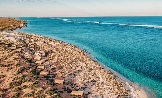 Sal Salis Ningaloo Reef accommodation aerial shot