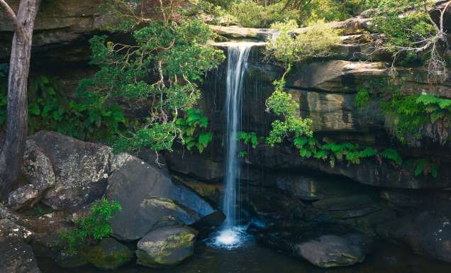 Waterfall along the Girrakool Loop Track, at the Brisbane Water National Park, on the Central Coast.