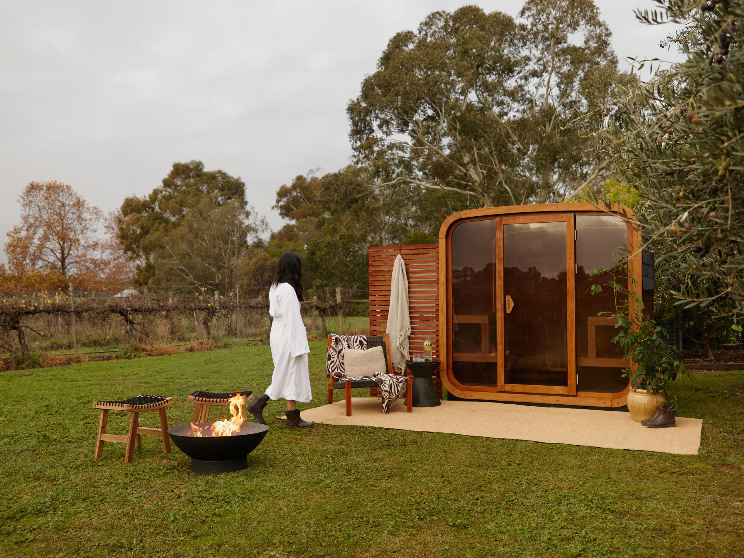 Lancemore Milawa Slow Season sauna in Victoria’s High Country