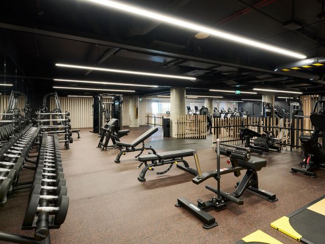 The well-equipped gym at Novotel Melbourne Airport, offering everything needed for a convenient workout.