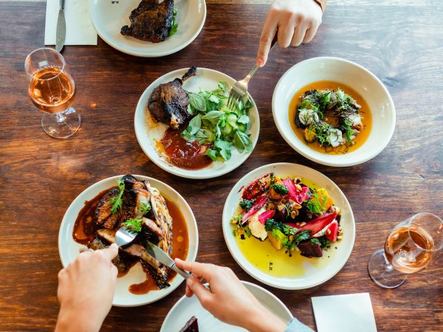 table full of dishes at Rare Hare Wine & Food Store