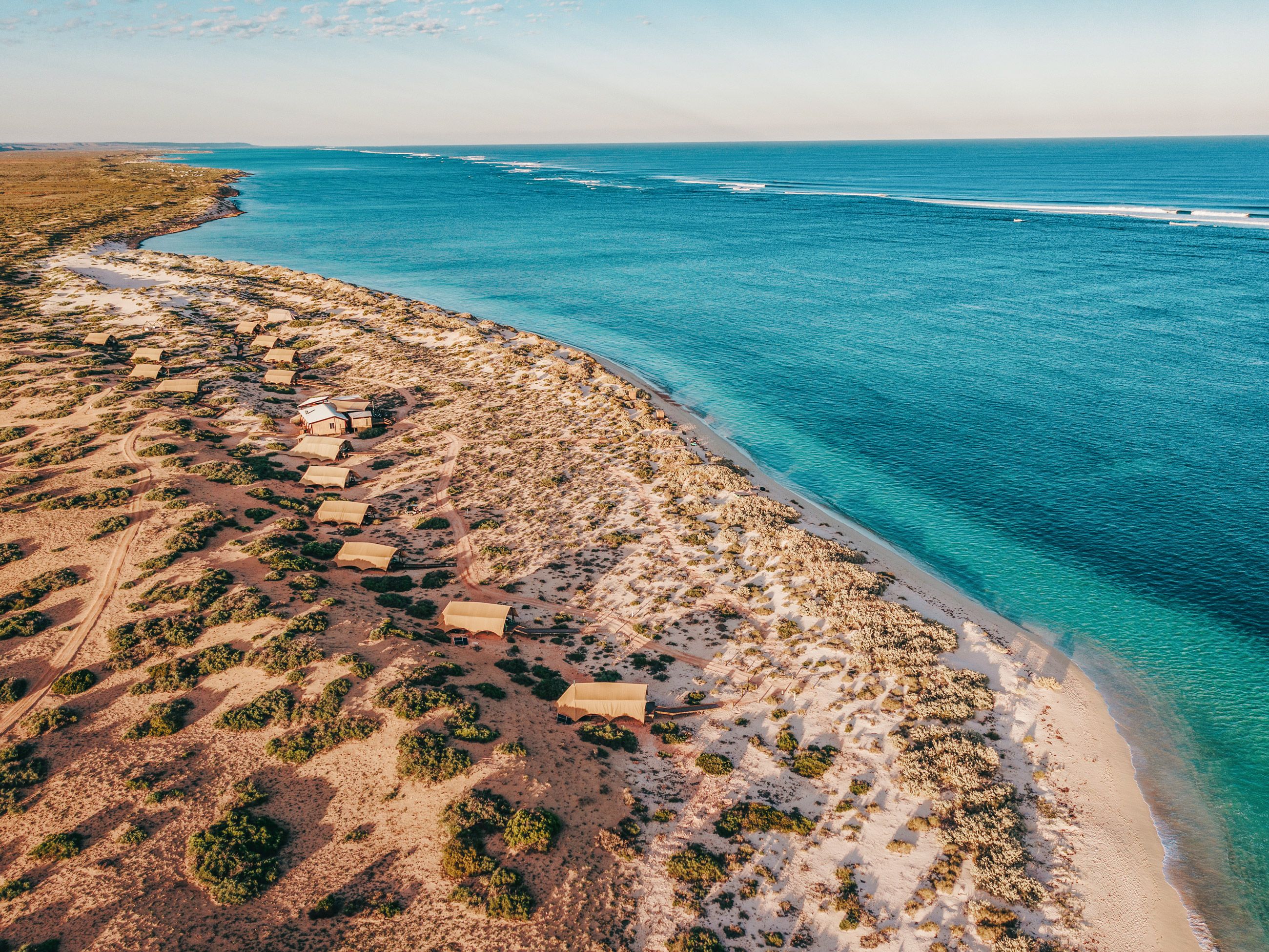 Sal Salis Ningaloo Reef accommodation aerial shot