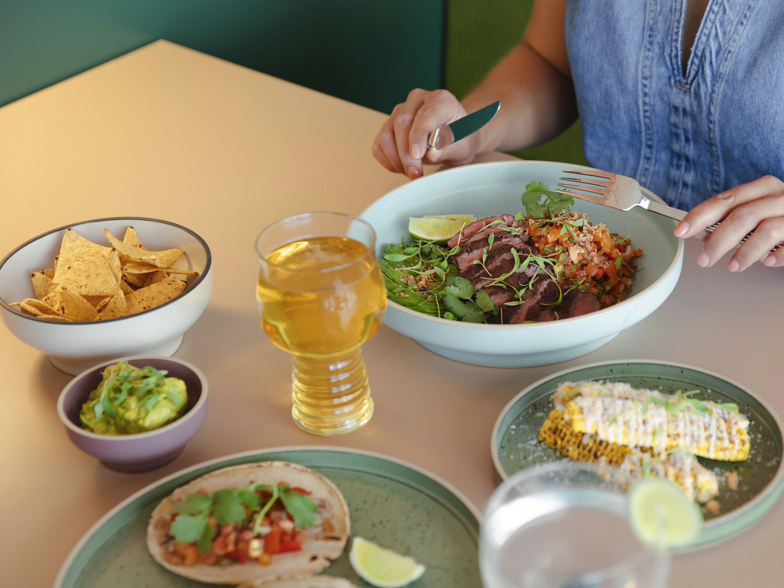Mexican food spread at The Monty onsite restaurant Nina on the Great Ocean Road