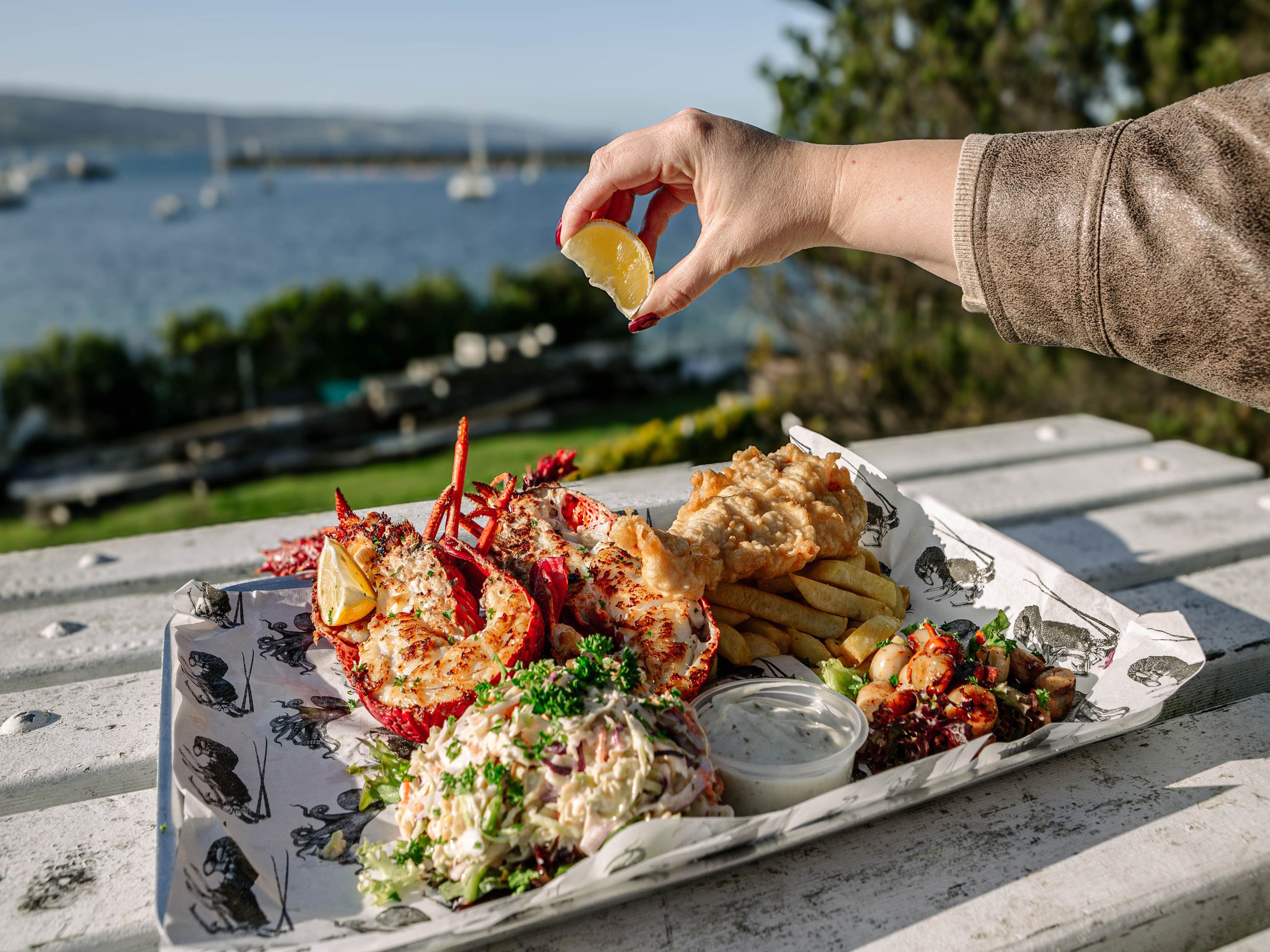 Seafood platters at Apollo Bay Fisherman's Coop