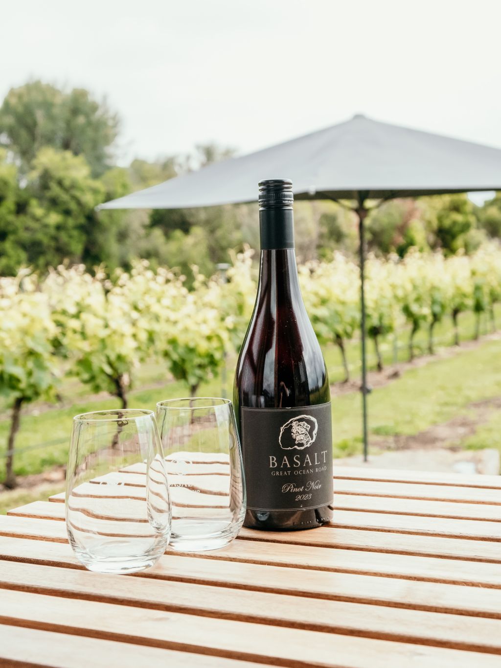 Basalt Wine on deck of Basalt Retreat