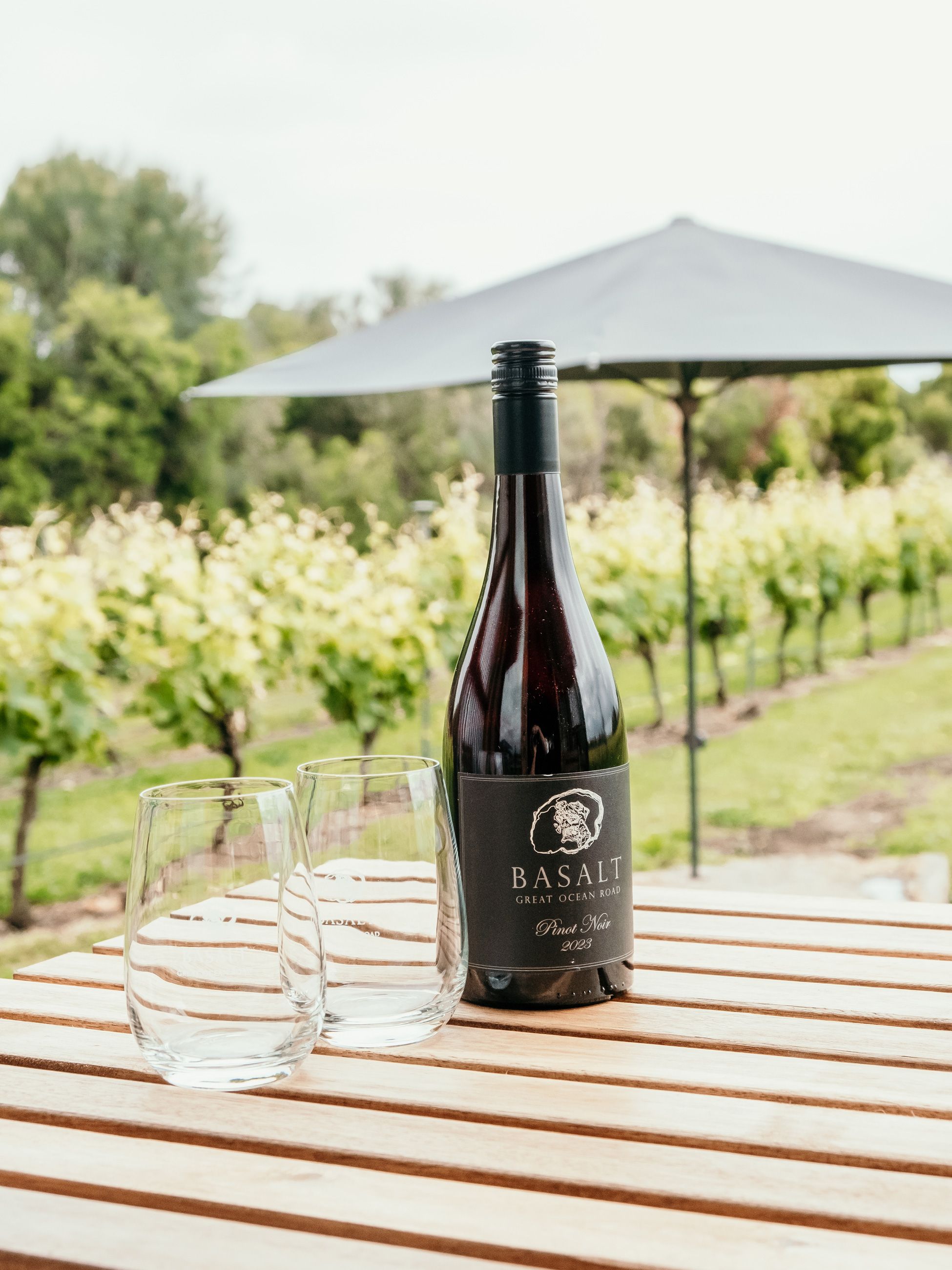 Basalt Wine on deck of Basalt Retreat