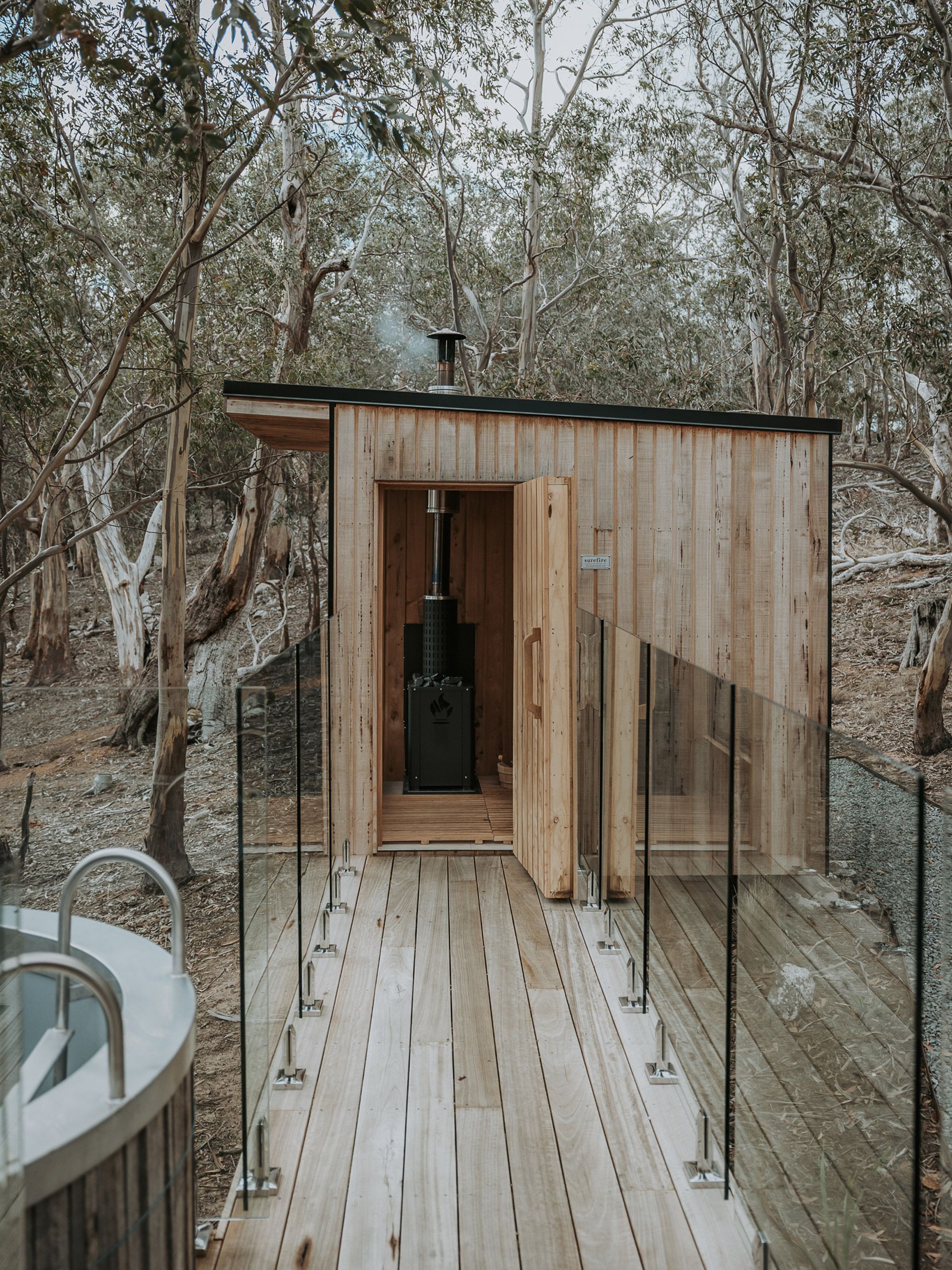 Exterior of Arden Bathhouse sauna