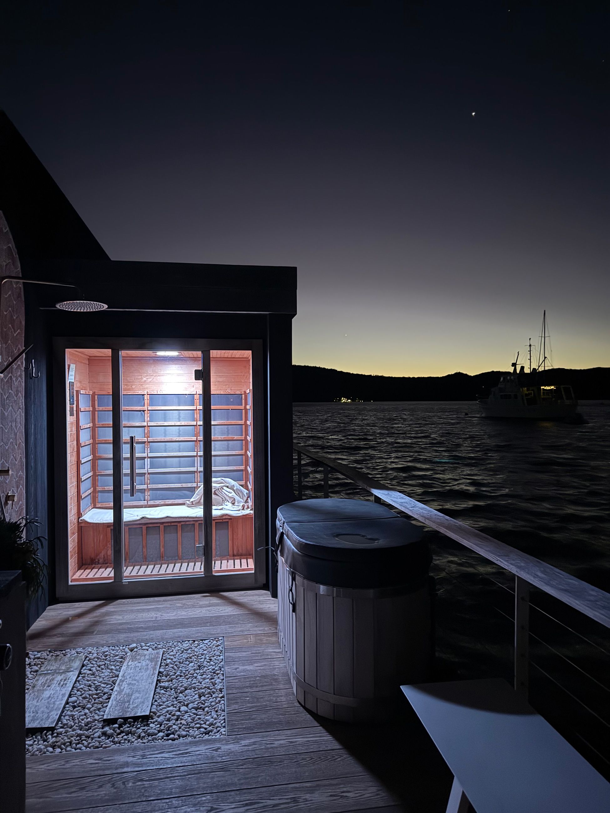 Sauna onboard Lilypad Palm Beach