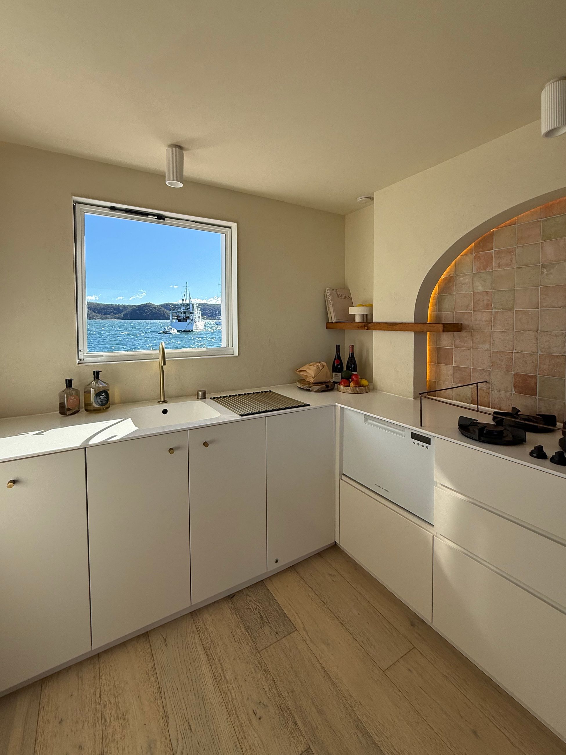 Kitchen onboard Lilypad Palm Beach