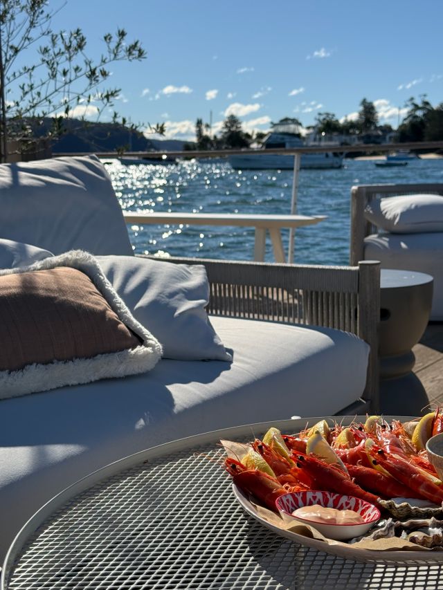 Seafood platter on deck at Lilypad Palm Beach