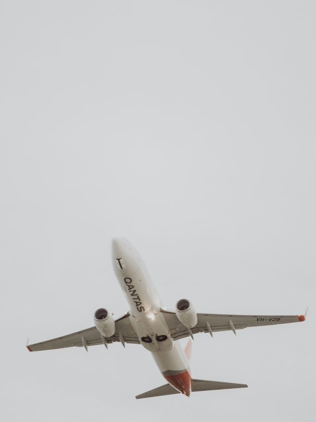 Qantas aircraft during flight