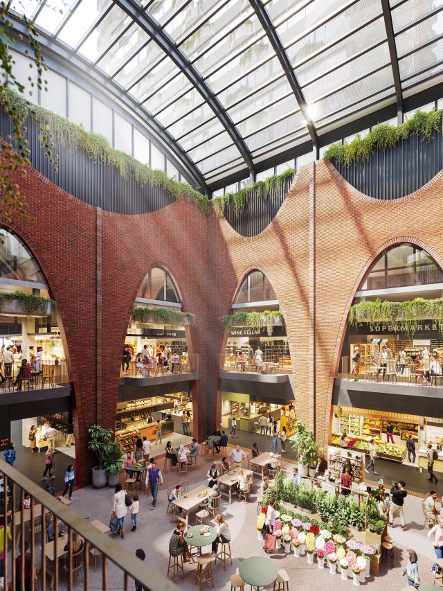 adelaide central market hall expansion render interior